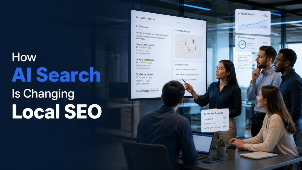 A professional, photorealistic image representing How AI Search Is Changing Local SEO.