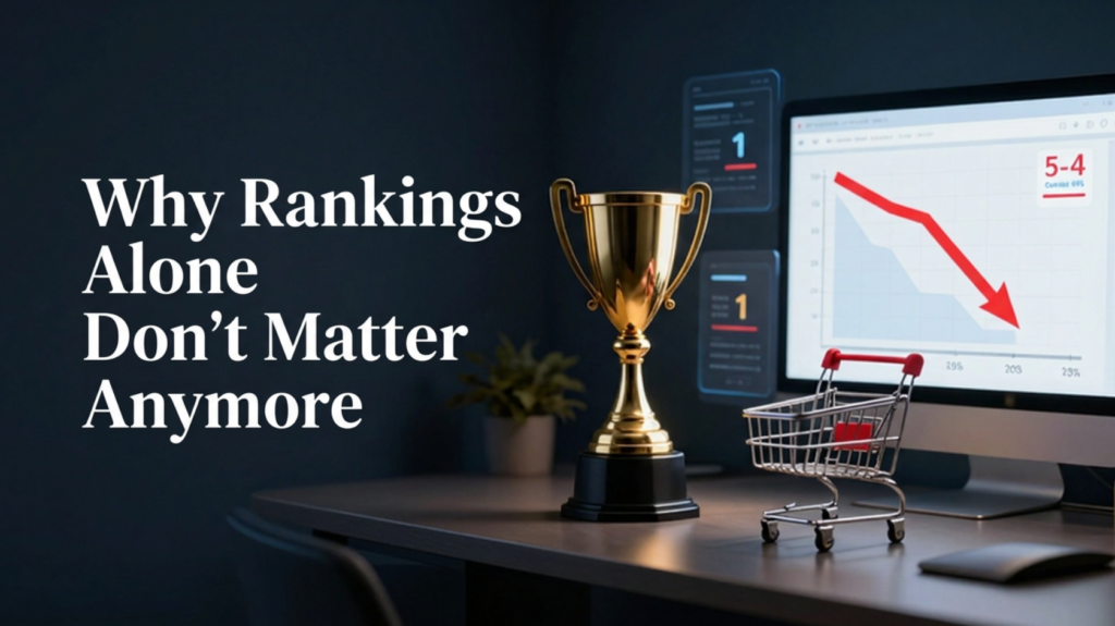 A professional, photorealistic image representing Why Rankings Alone Don't Matter Anymore.