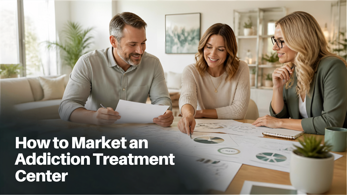 A professional, photorealistic image representing Marketing an addiction treatment center.